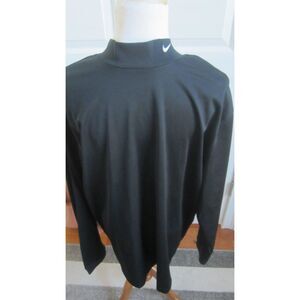 NEW NIKE BLACK LONG SLEEVE MOCK TURTLE NECK DRI FIT SIZE MENS LARGE